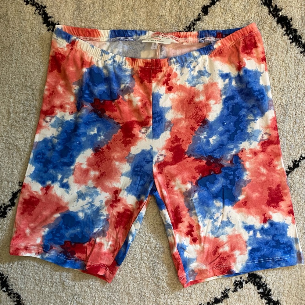 Red, White, & Blue Biker Shorts